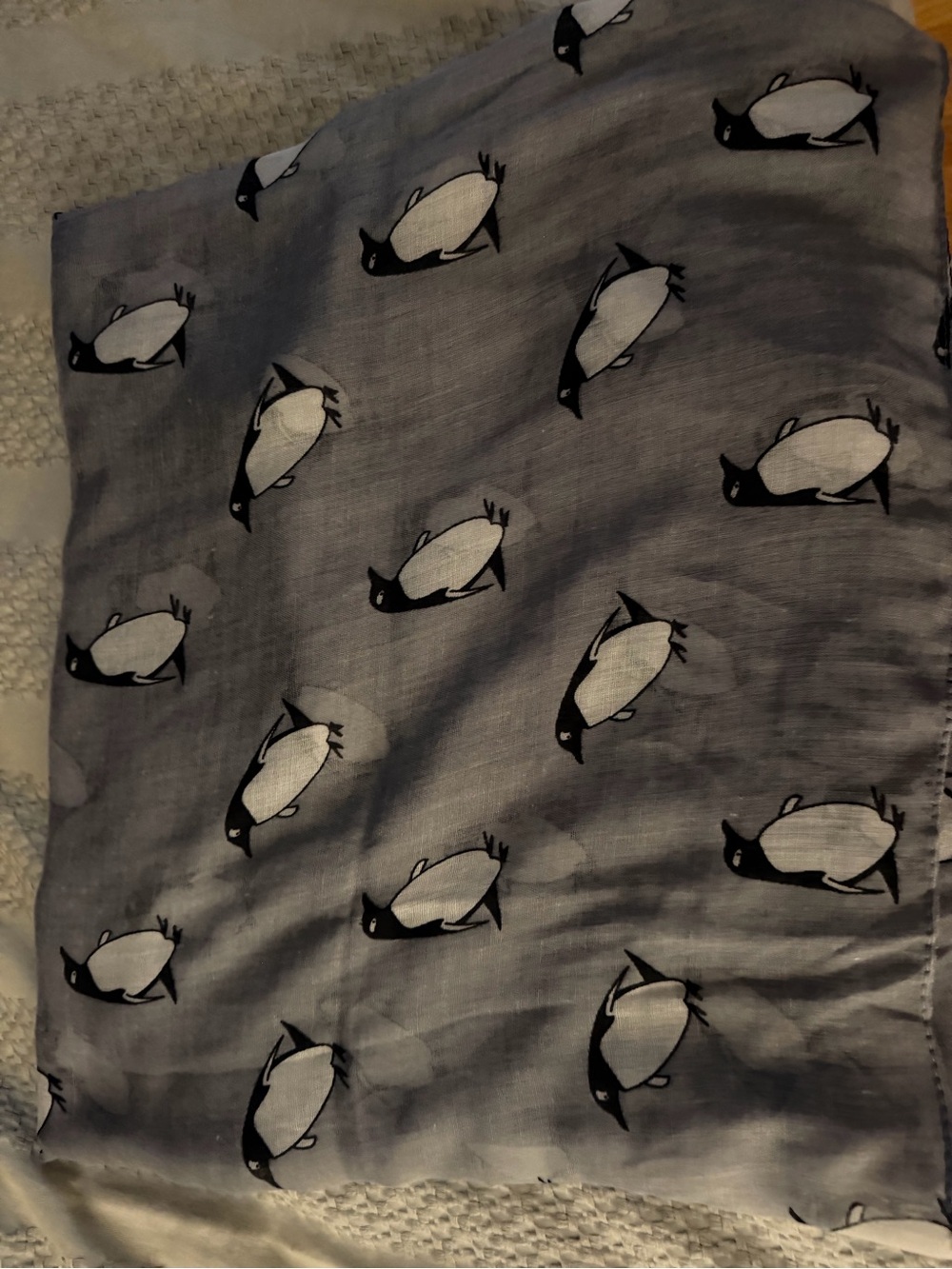 Vera Bradley Penguin Infinity Scarf -Gray